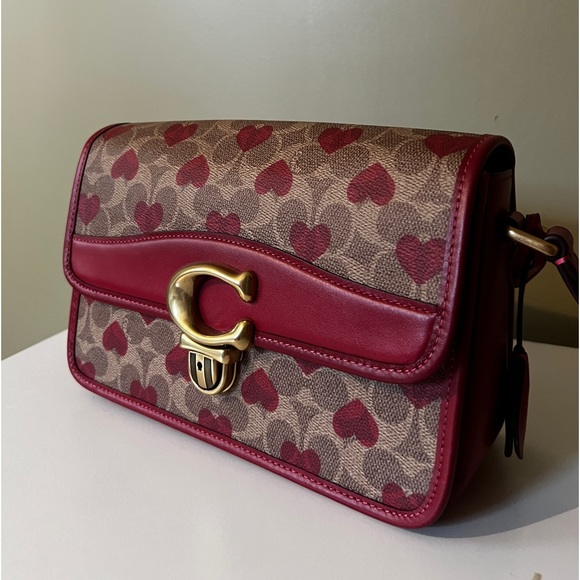 COACH Studio Shoulder Bag In Signature Canvas With Heart Print - Picture 2 of 9
